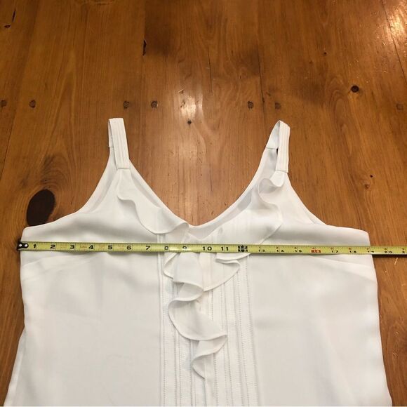 White House Black Market Pleated Ruffle Top - Picture 11 of 11